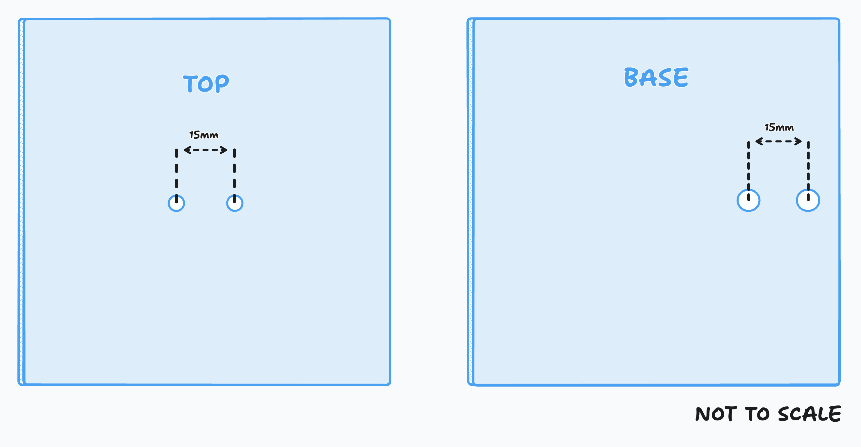 A rough schematic of what your rigid sheets should look like with mounting holes