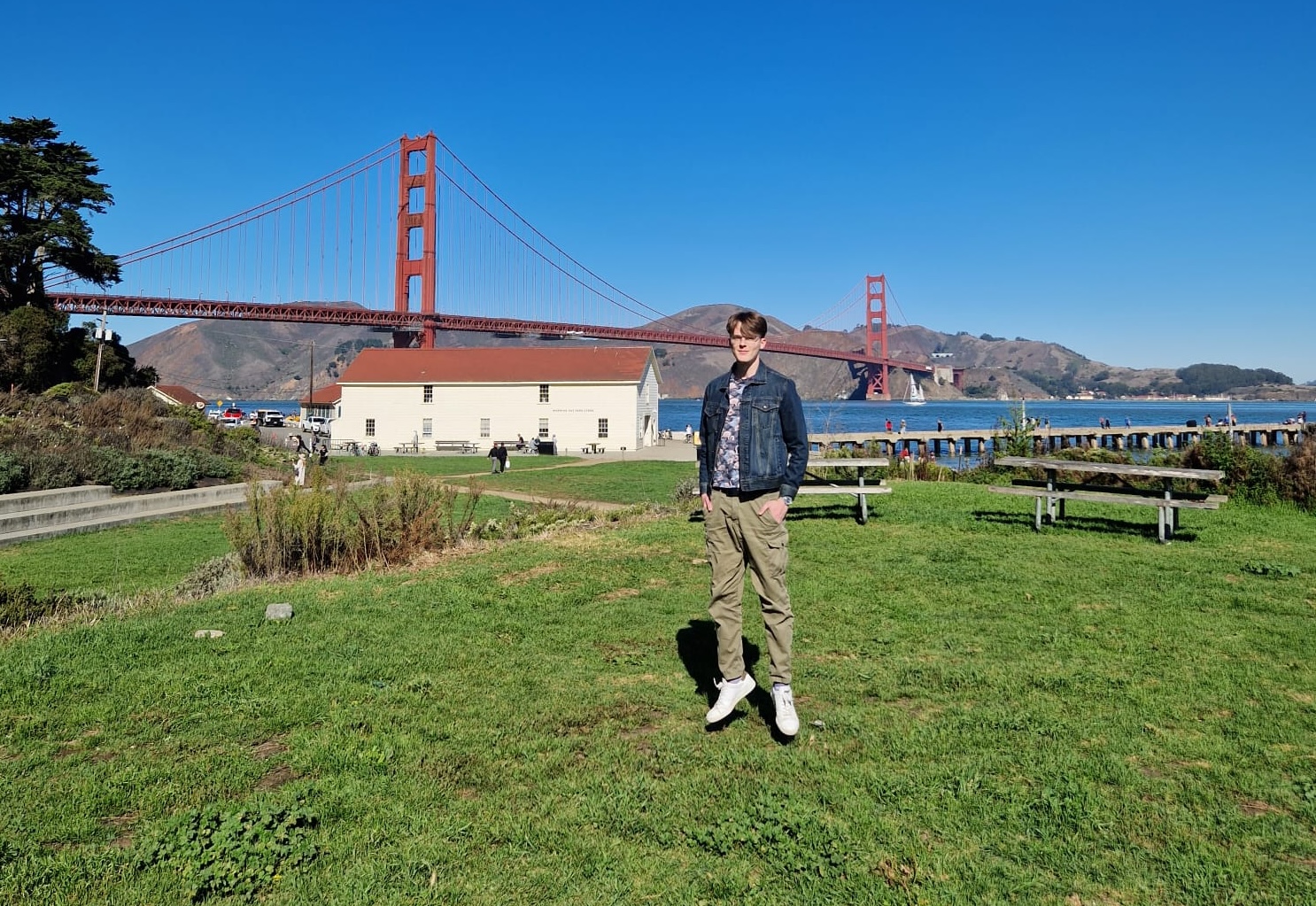 A photo of me in front of the Golden Gate Bridge during a visit to San Francisco for Apache Druid Summit